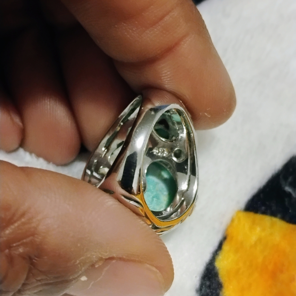 Turquoise And Silver Statement Ring - image 3